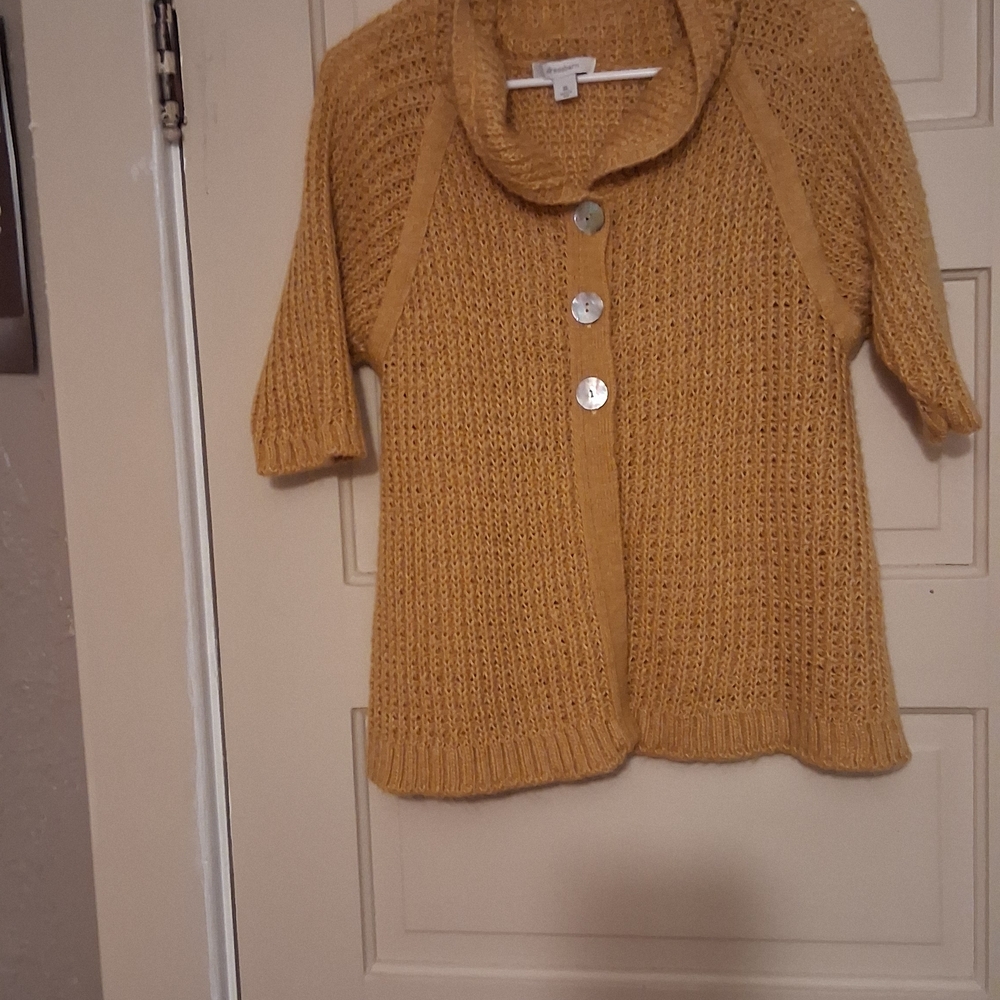 Dress Barn Yellow Cardigan with Button Accents